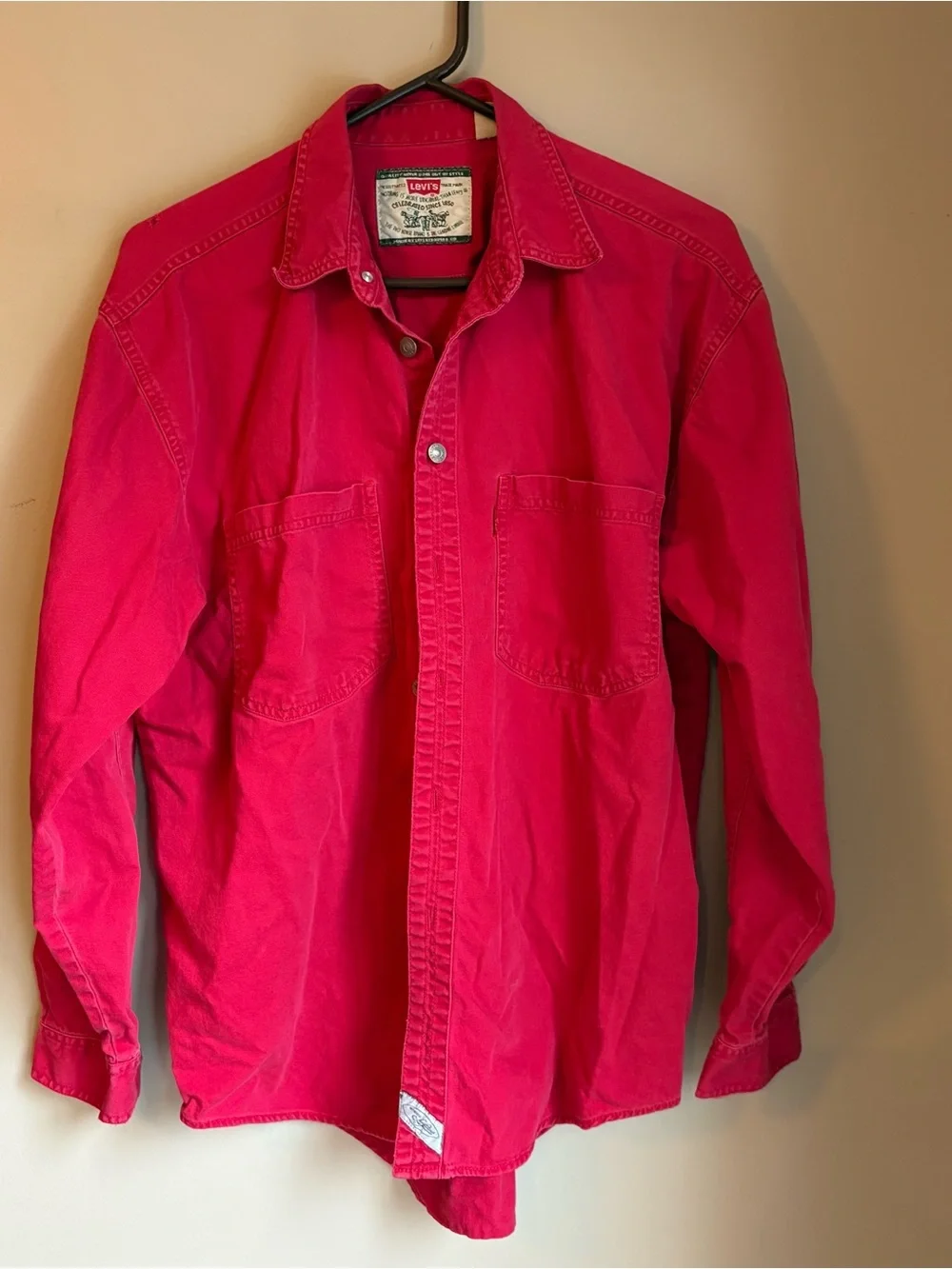 Levi's Red Vintage 90s Long-Sleeve Work Button-Down Shirt